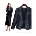 Plus Size XL-5XL Women Fashion Winter Patchwork Solid Black Coat